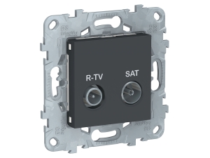 UNICA NEW РОЗЕТКА R-TV/SAT, оконечная, АНТРАЦИТ