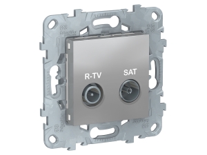 UNICA NEW РОЗЕТКА R-TV/SAT, оконечная, АЛЮМИНИЙ