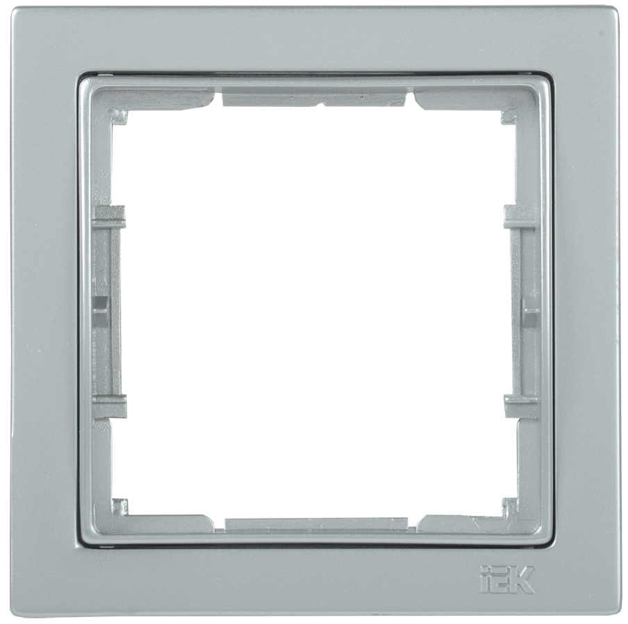 РУ-1-БС Рамка 1 мест. квадратная BOLERO Q1 серебряный IEK
