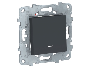 UNICA NEW ПЕРЕКЛЮЧАТЕЛЬ 1-клавишный, перекрестный, с подсветкой, сх.7а,АНТРАЦИТ