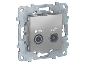 UNICA NEW РОЗЕТКА R-TV/SAT, проходная, АЛЮМИНИЙ