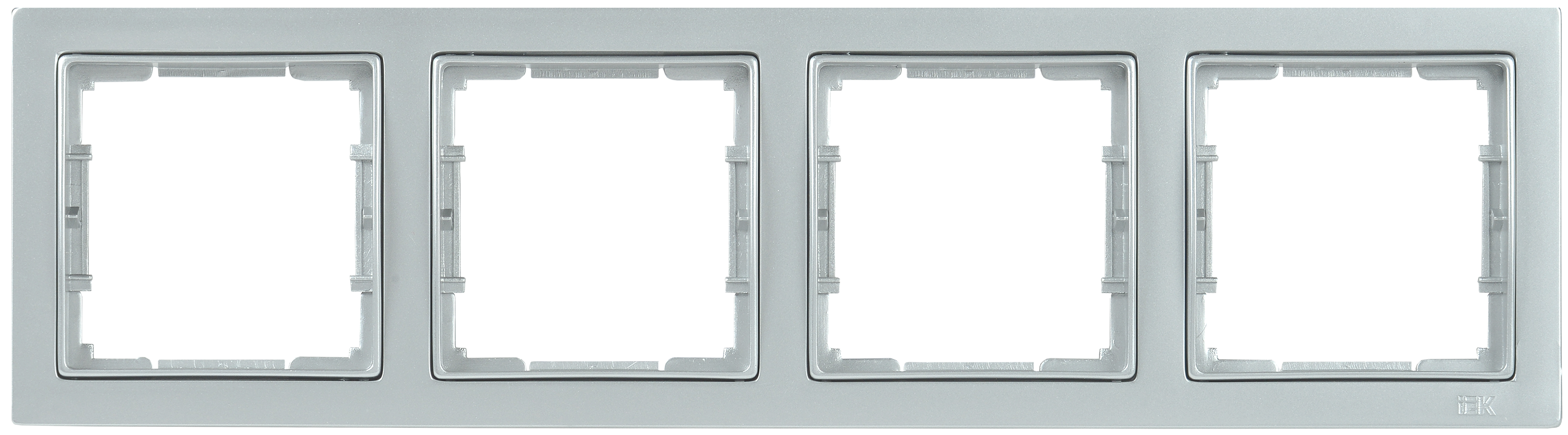 РУ-4-БС Рамка 4 мест. квадратная BOLERO Q1 серебряный IEK