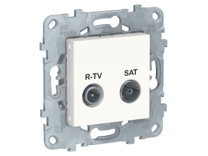 UNICA NEW РОЗЕТКА R-TV/SAT, проходная, БЕЛЫЙ