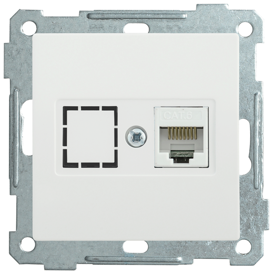 РK11-1-Б Розетка компьютерная RJ45 Cat6 BOLERO белый IEK