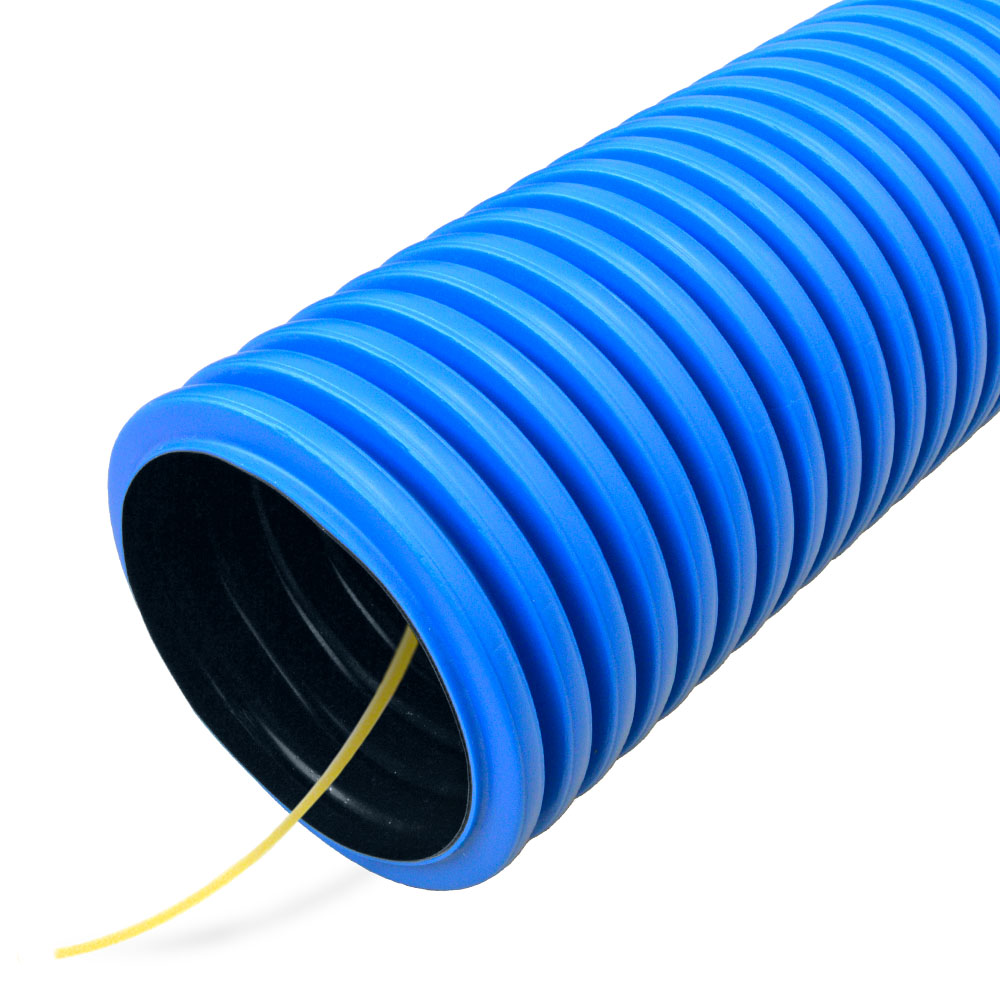 Труба гофрированная двустенная ПНД гибкая тип 450 (SN6) с/з синяя д200 (35м/уп)