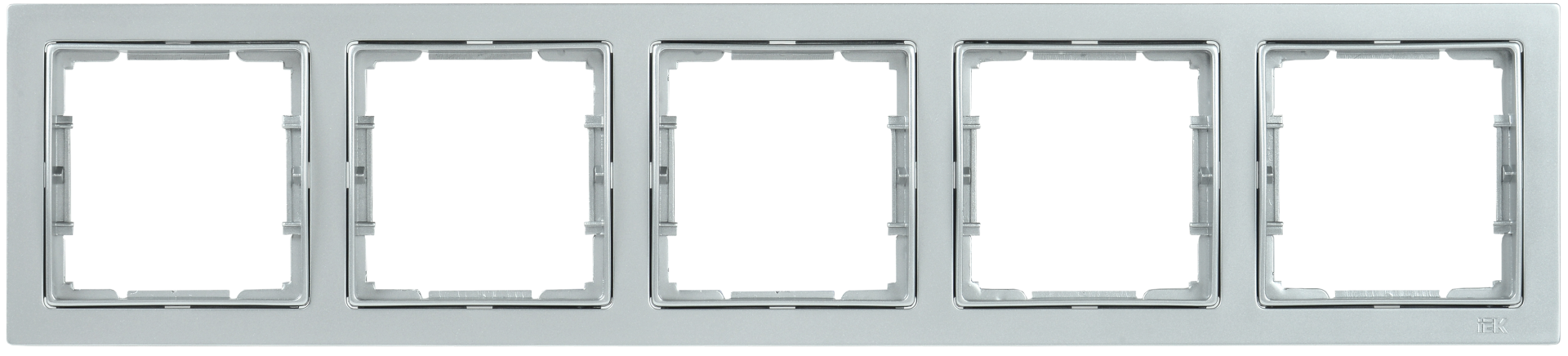 РУ-5-БС Рамка 5 мест. квадратная BOLERO Q1 серебряный IEK