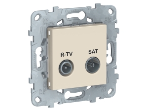 UNICA NEW РОЗЕТКА R-TV/ SAT, оконечная, БЕЖЕВЫЙ