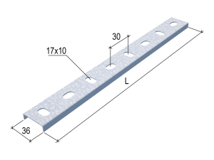Универсальный поддерживающий профиль 36*17*3000*1.5мм