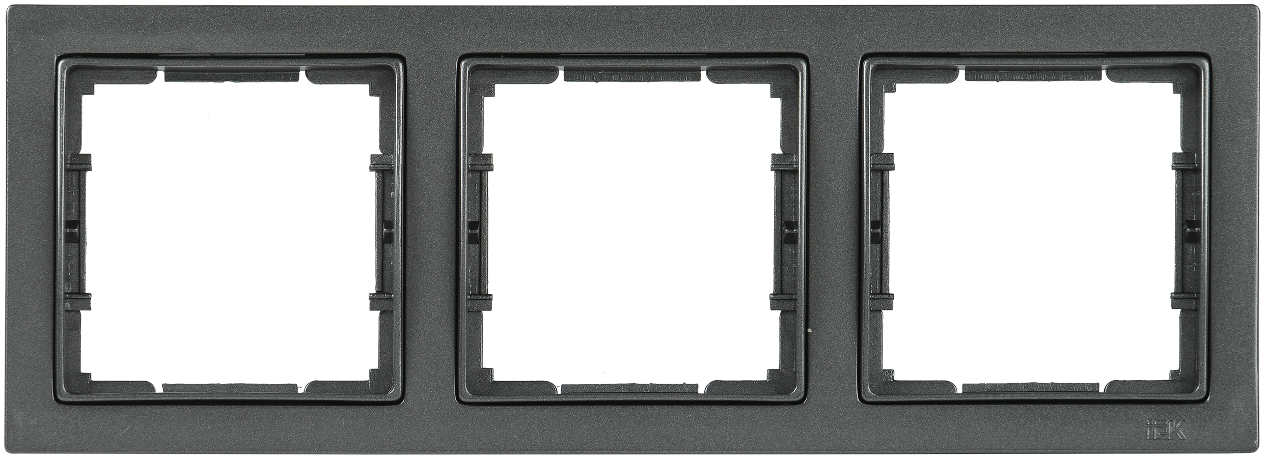 РУ-3-БА Рамка 3 мест. квадратная BOLERO Q1 антрацит IEK