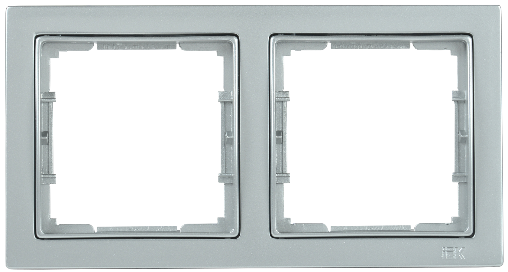 РУ-2-БС Рамка 2 мест. квадратная BOLERO Q1 серебряный IEK