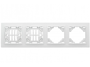 Минск Рамка 4-местная горизонтальная белая EKF  Basic