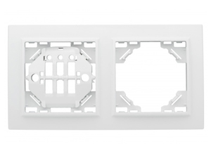 Минск Рамка 2-местная горизонтальная белая EKF  Basic