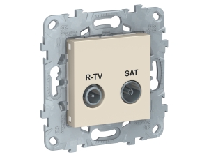 UNICA NEW РОЗЕТКА R-TV/SAT, проходная, БЕЖЕВЫЙ